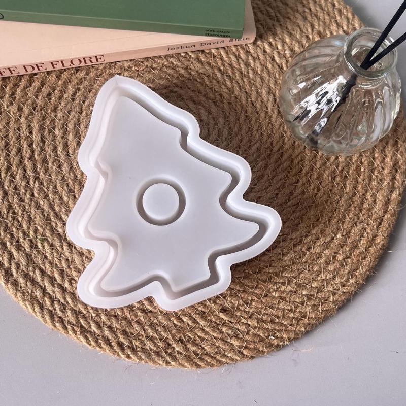 Christmas Tree Candlestick Silicone Mold Food Grade Silicone For Epoxy Resin Making Candle Stand Holder Chocolate Baking