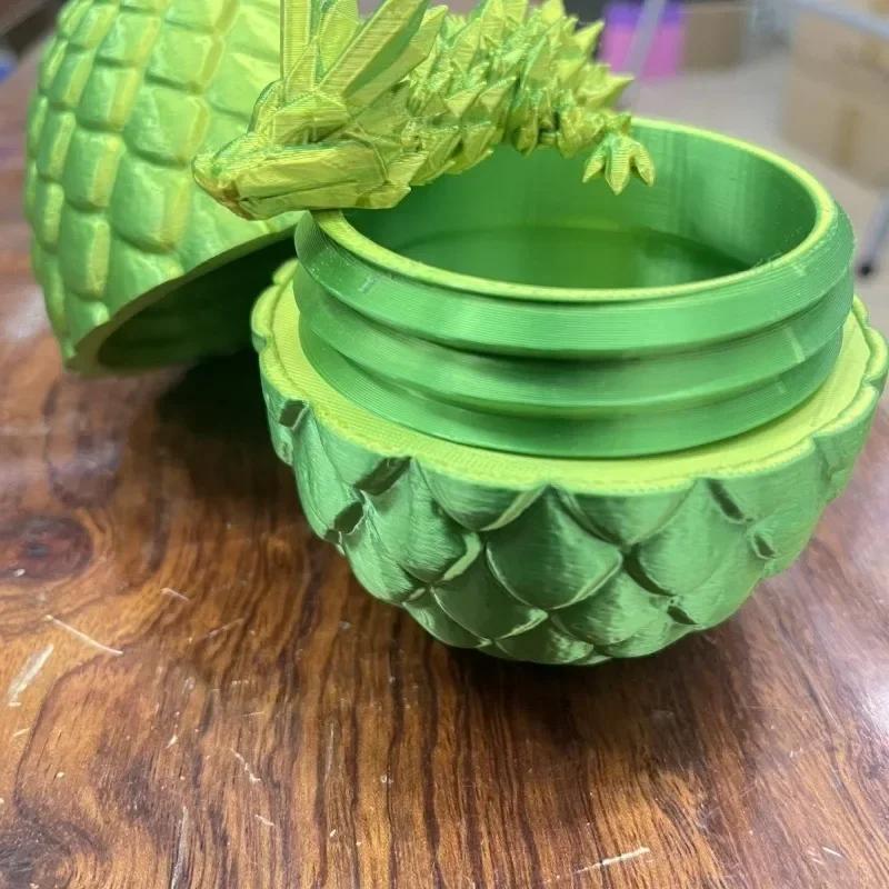 3D Printing Dragon Egg With Crystal Dragon Full-body Joints Movable Crystal Modern Ornament Free Swinging Creative Ornaments
