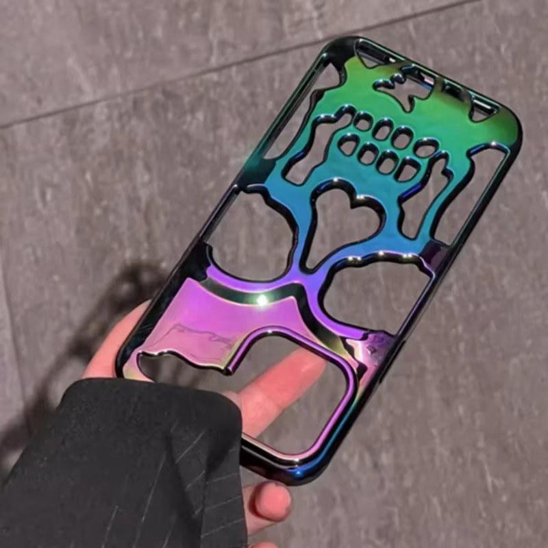 Etui na telefon 3D Skull Ghostface do iPhone'a 14 15 16 ProMax 11 12 13 Pro Max 16 Plus Samsung S24 S23 Ultra Fashion Hollow Heat Dissipation Plating Cover