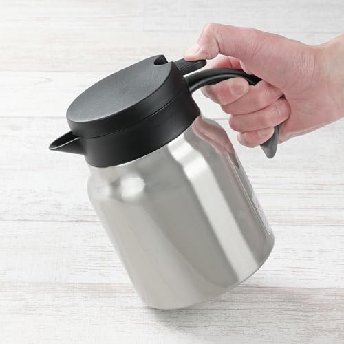 Pearl Metal Insulated Tabletop Pot, 1000ml/1.0L, Stainless Steel, Double-Layered Vacuum Wall, Silver, Elenot HC-247