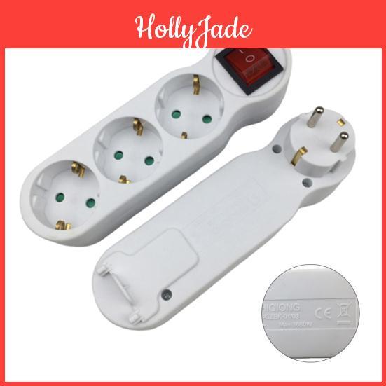 Electronic 3 Plug Eu Holes Power Strip Fast Charging Switch Extension Socket