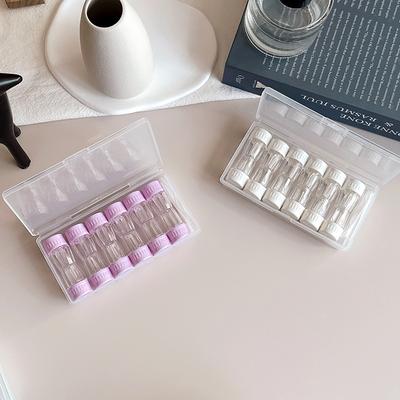 Transparenter Kontaktlinsenbehälter Zylindrischer Hartfarbiger Kontaktlinsenbehälter Begleitbehälter 6er-Set