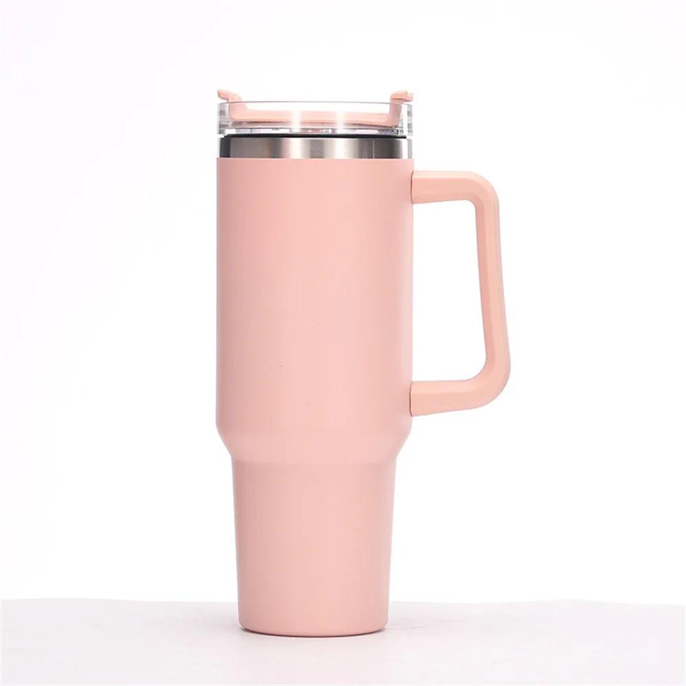 40oz Becher Vakuumisoliert Thermoskanne Kundenspezifischer Reisebecher Edelstahl Wasserflasche Kaffeetassen mit Henkel Outdoor Trinkgeschirr