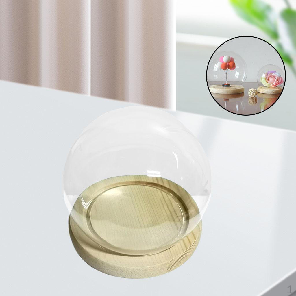 

2x Дисплей Клош Стеклянный Купол Сохранение Цветка Деревянный