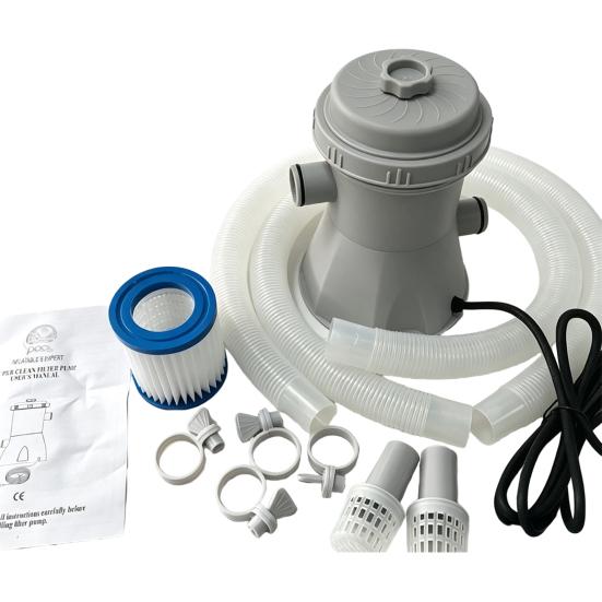 Above Ground Pool Filter Pump for Pools, 330 GPH 16W Water Small Swimming Kit Kit, Inflatable System Circulation & Filtration Cartridge
