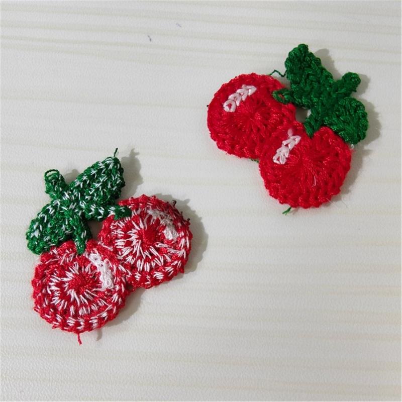 Sew On Fruit Applique Patches Set with Knit Cotton Texture, 20 Mini Fabric Patches for Clothes Bags Hats Shoes and Small Repair Coverups