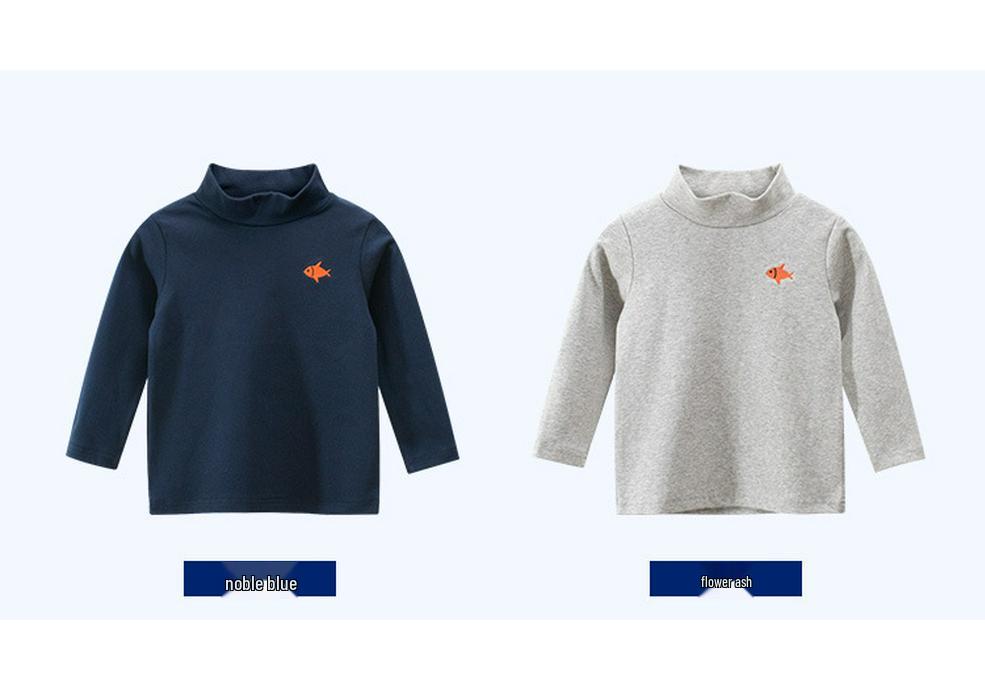27kids Korean Style Kids' 2024 Spring Long Sleeve High Neck T-shirt