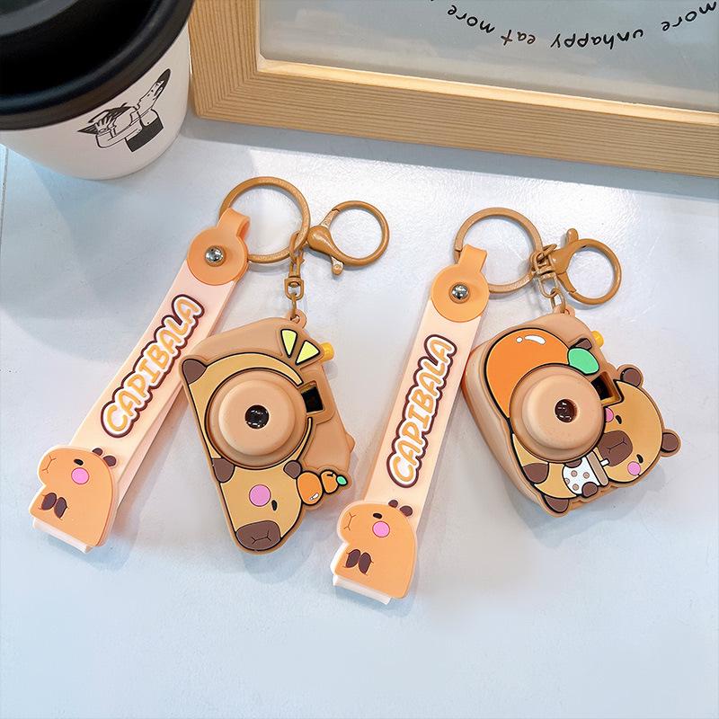 Capybara Projector Camera Keychain: Cute Capybara-kun Keyring Bag Accessory Gift