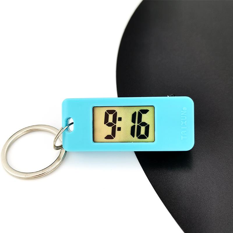 Student Candy Color Digital Keychain Watch - Silent Mini Clock Gift