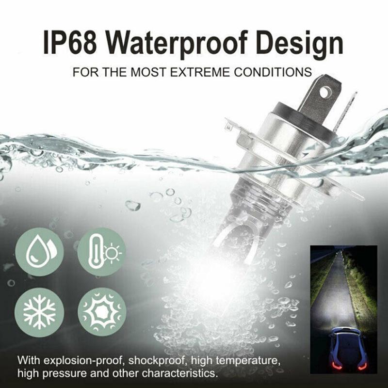 2Pcs 9005 9006 Led Hi-Low Beam Headlight 100W 19000Lm Fog Lights 6000K White