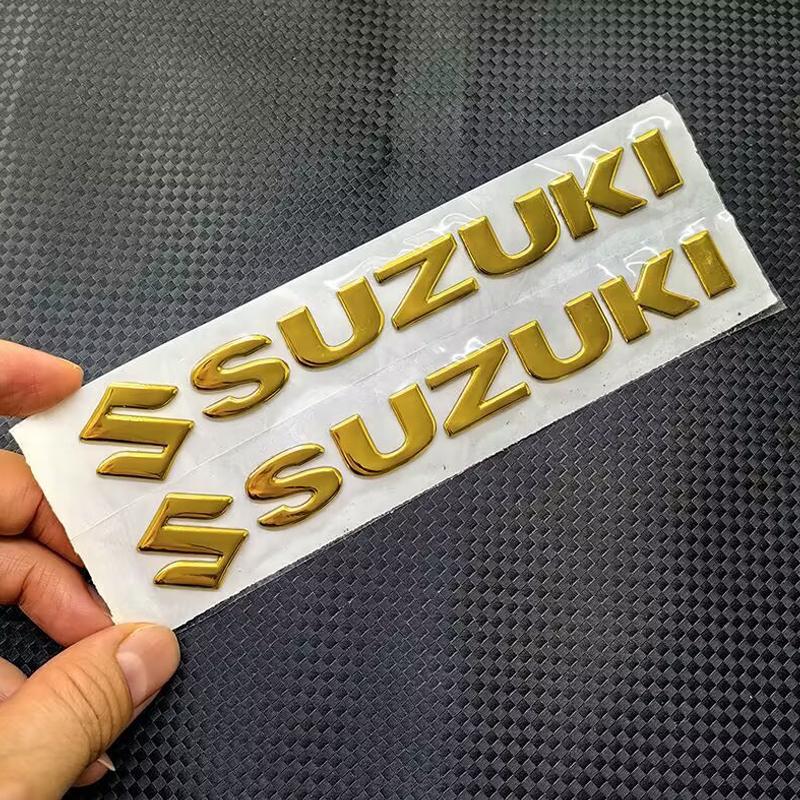 2pcs For Suzuki Stickers GSXR1000 GSR600 GSXS1000 Accessories 3D Tank Decal Logo Emblem Gold Silver Black Red Motorcycle Sticker