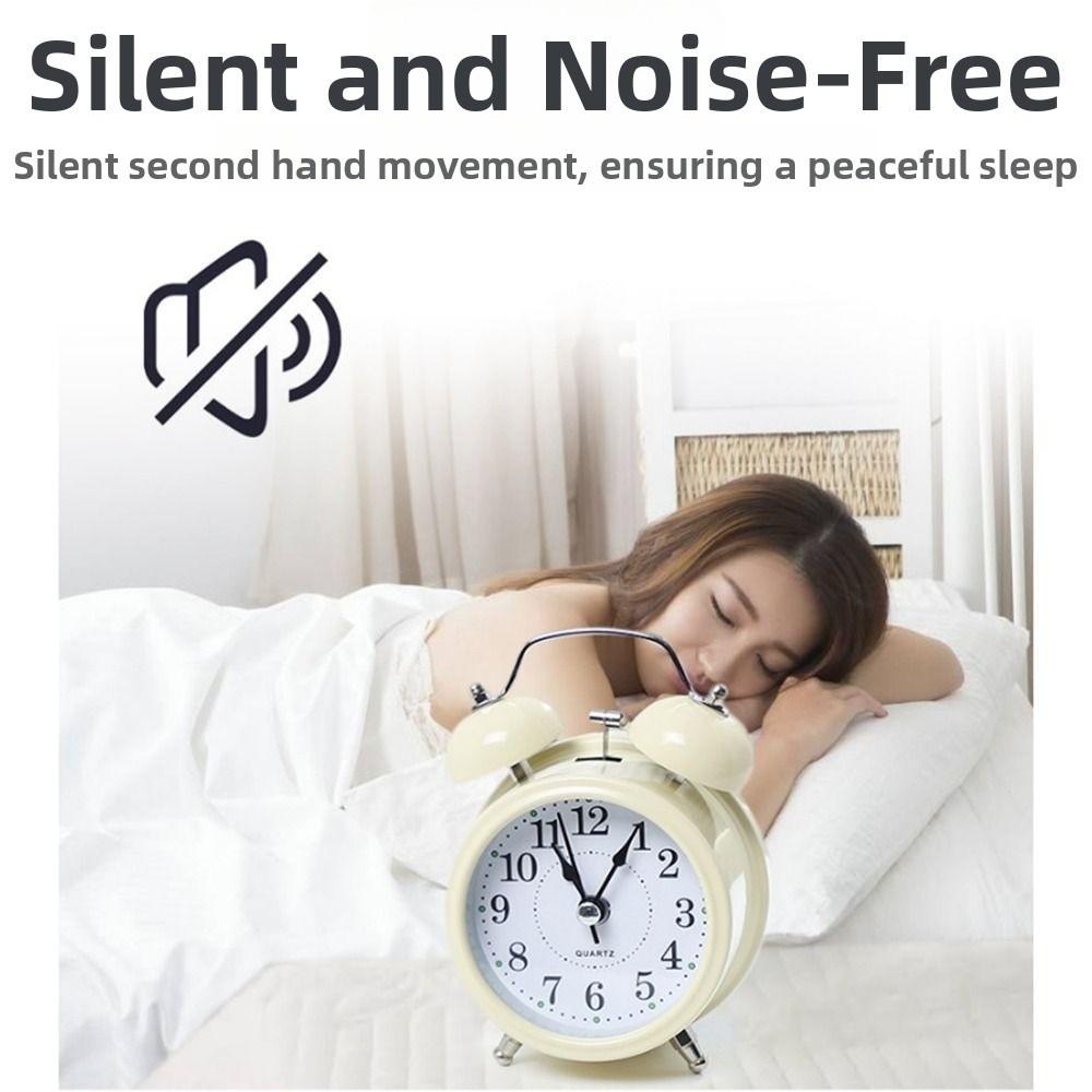 Creative Retro Alarm Clock Super Loud Bell Alarm Clock Novelty Silent Table Clock  Clock Ornament