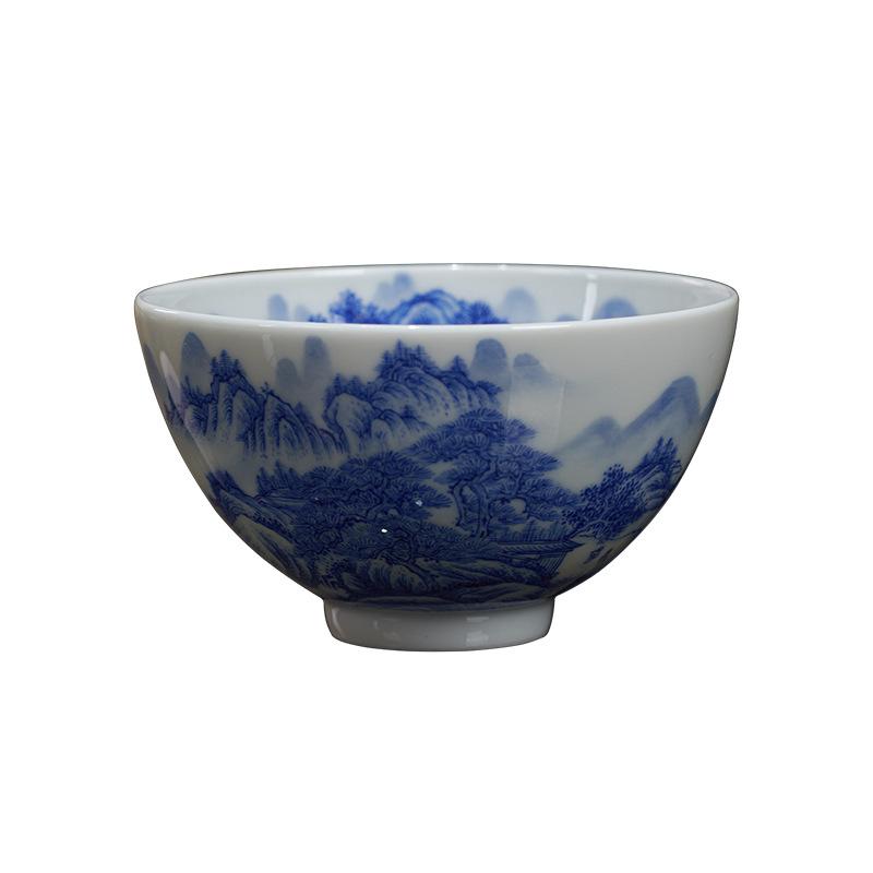 Hand-painted Blue and White Jingdezhen Ceramic Tea Cup - Landscape Design