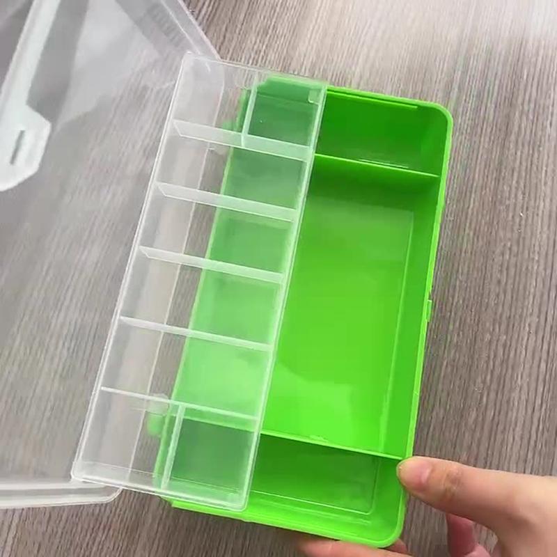 Przenośny Pojemnik na Sprzęt Wędkarski 11 Przegródek Dwupoziomowy Pojemnik do Przechowywania Akcesoria