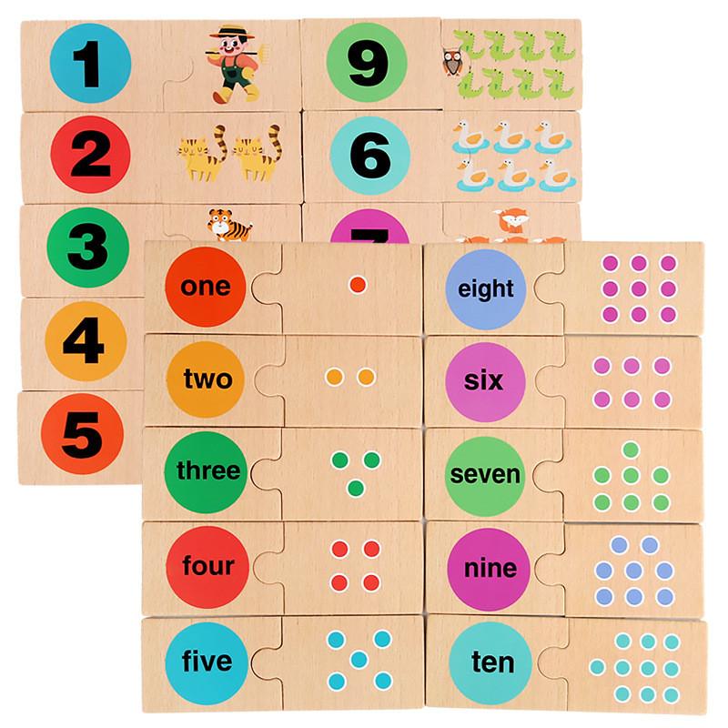 Wooden Educational Number Puzzle With Cognitive Development For Kids Learning Toys