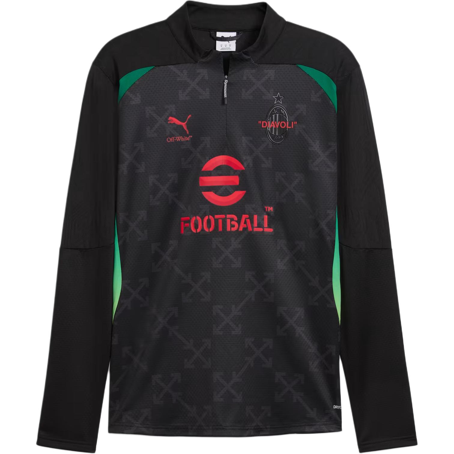 

Puma X Off-White Collaboration College Style Logo Color Block Long Sleeve Stand Collar Slim Fit Sweatshirt Men sweatshirt Black 783006-04 L