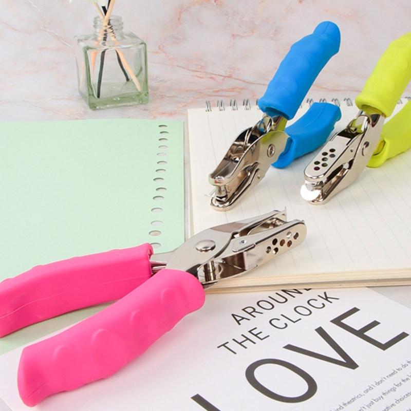 Handheld Single Hole Punch 6mm Hole Puncher 8 Sheets Capacity for Punching Paper Cardstock, Single Hole Paper Punch