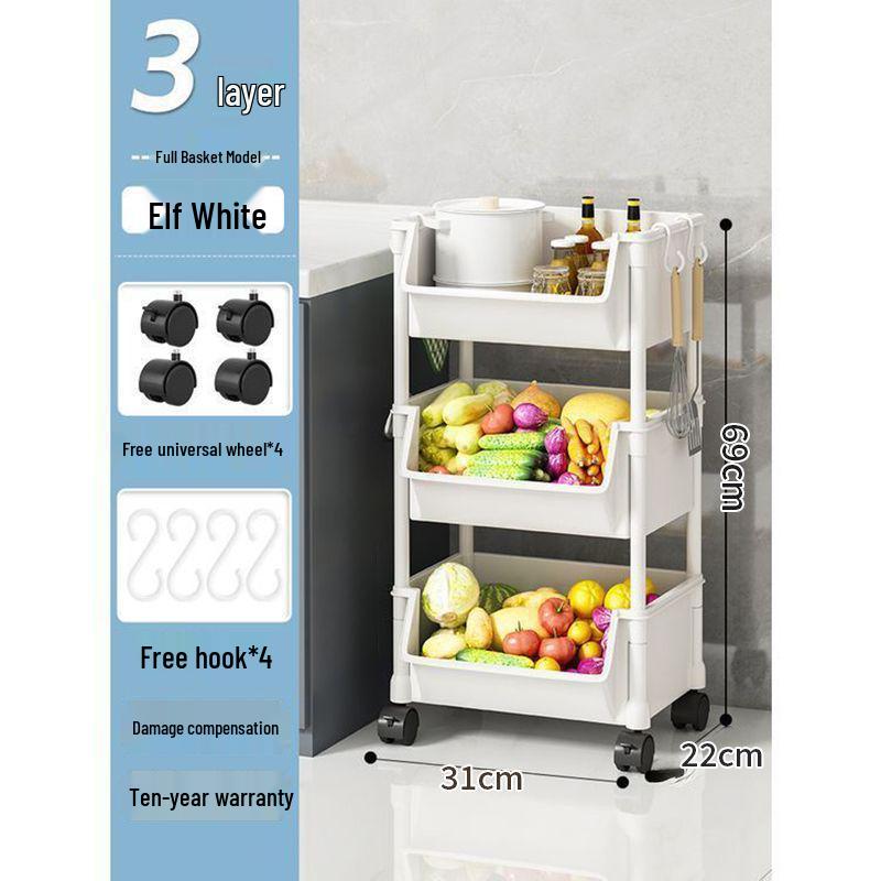 Multi-layer Kitchen Storage Rack for Snacks, Fruits, and Vegetables