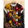 Summer Round Neck Cartoon Cat Pattern 3D Print Top Fashionable Casual Short Sleeved Women's T-shirts