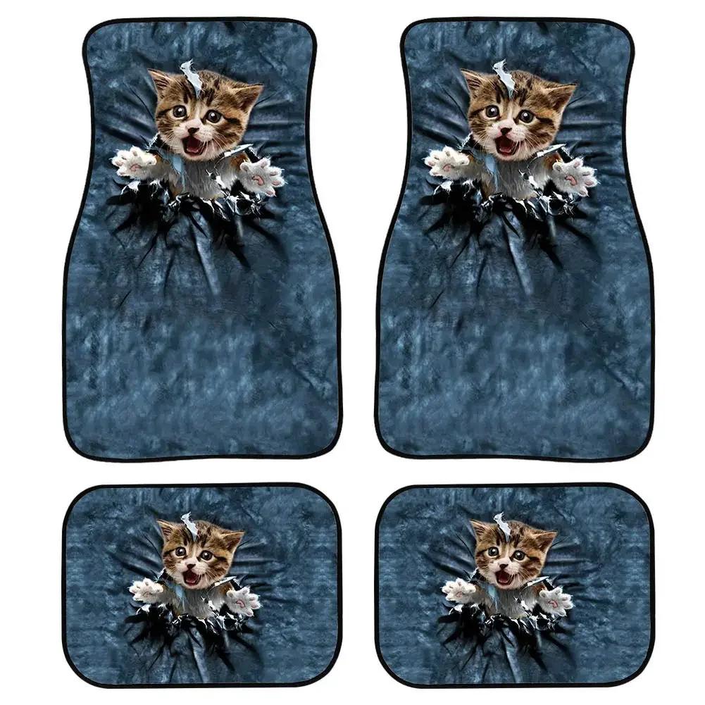 Pink Donuts Heavy Duty Rubber Floor Mats Set 4 PCS Car SUV Truck & Van-All Weather Protection Rugs