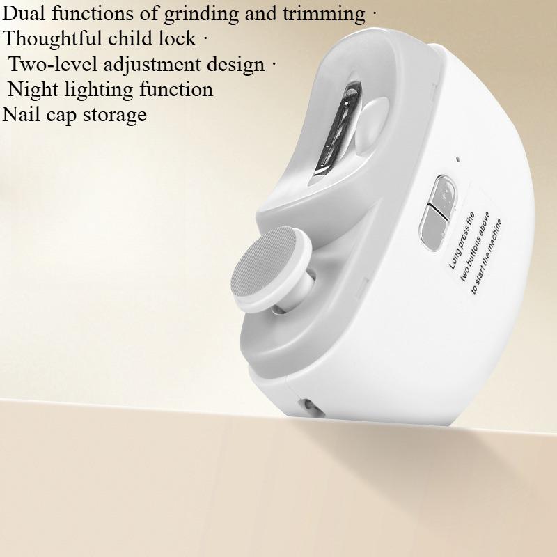 

1 шт. Электрическая машинка для стрижки ногтей 2-в-1, перезаряжаемая, автоматическая машинка для стрижки ногтей, бытовая, детская, портативная, детская шлифовальная машинка для ногтей