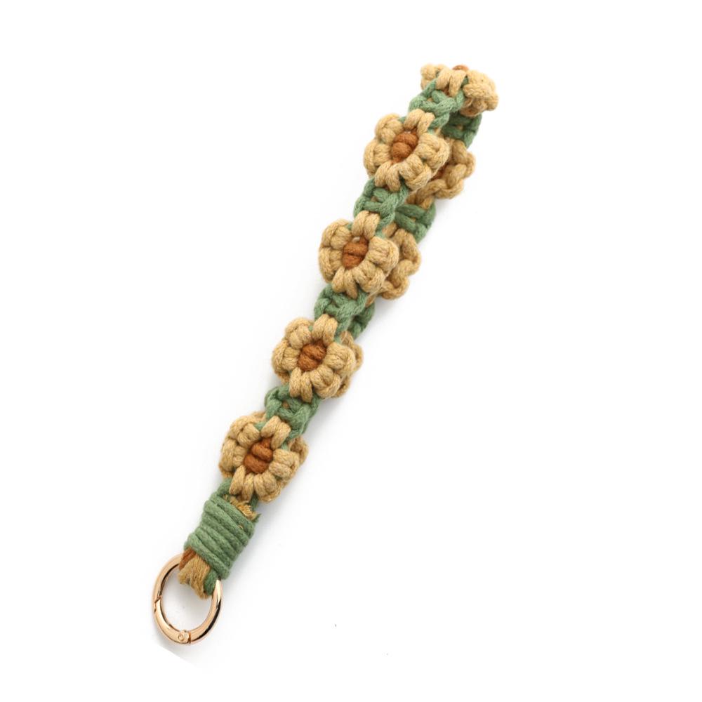 Daisy Bag Pendant Nordic Style Wristband  Phone Chain Keychain Cord with 9 Small Daisies