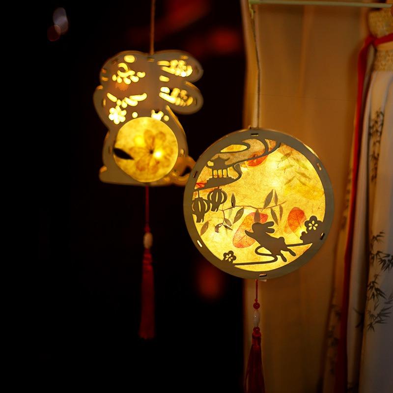 Creative DIY Handmade Lantern Kit for Kids Handheld Luminous Hanfu Decoration Ancient Chinese Festival Light