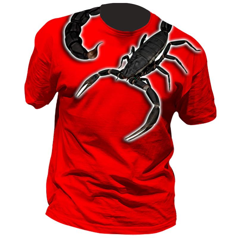 Summer Men's T-Shirts 3DTee Animal Harajuku Top Scorpion Graphic Print Casual Oversized Clothes 2022 O-Neck Short Sleeve T Shirt