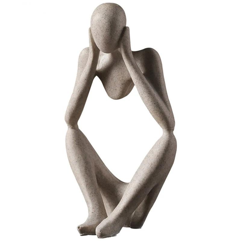 Statuie de gânditor abstract nordic, figurină din rășină, pentru birou, pentru decorarea casei, decor de birou, meșteșuguri lucrate manual, sculptură, artă modernă