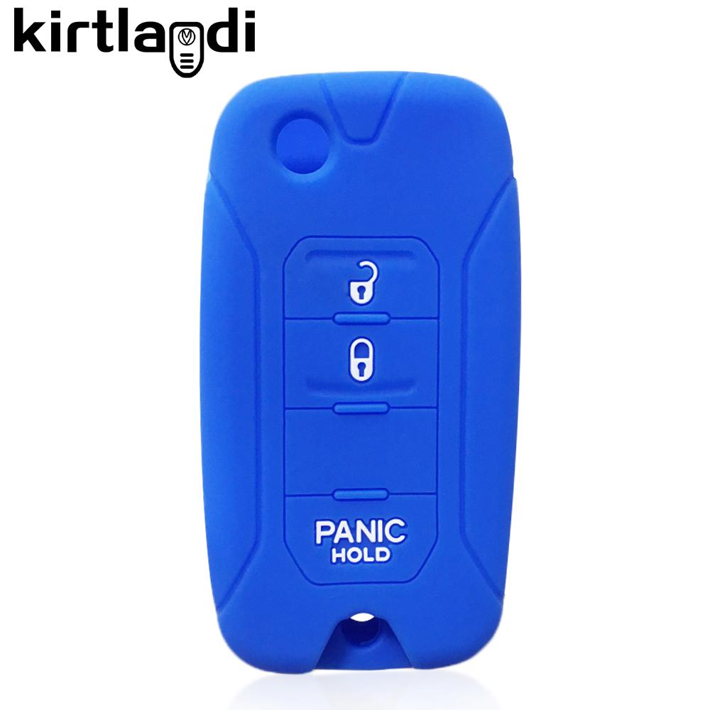 Key Holder Silicone Key Case Cover for Jeep Renegade Compass 2016 2019 2020 2021 2/3/4 Button Remote Fob Protection Flip Folding
