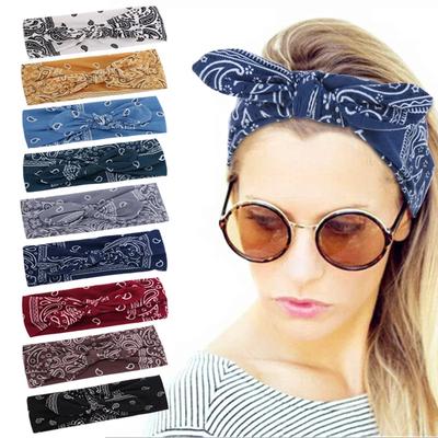 Paisley Print Headbands Bohemia Women Hair Bands Soft Elastic Headwear Fashion Scrunchies Turban Twisted Knotted Headwrap Girls