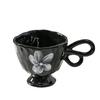 Butterfly Handle Hand-Squeezed Ceramic Hand-Painted Goblet High-End Niche Water Cup Large-Capacity Coffee Cup