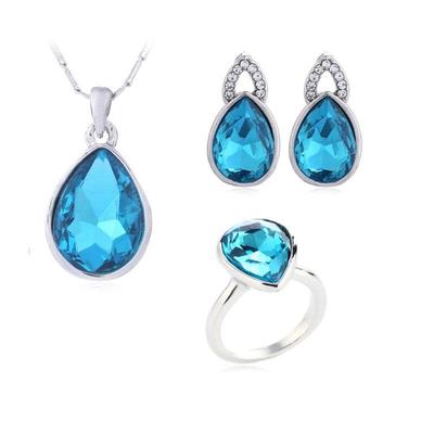 Crystal Fashion 3-Piece Jewelry Set: Necklace 044, Bracelet 057, Earrings 032