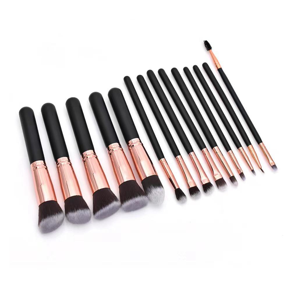 

14-Piece Makeup Brush Set: 5 Large & 9 Small Brushes for Perfect Application