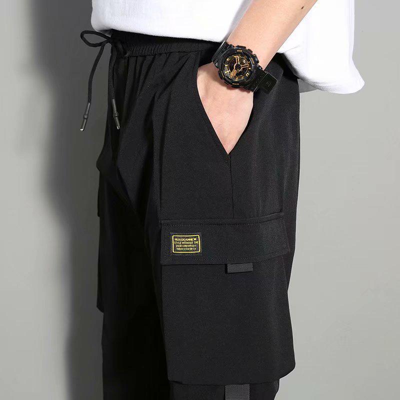 Men's Trendy Hip-Hop Loose-Fit Multi-Pocket Overalls - Korean Style Casual Skinny Pants