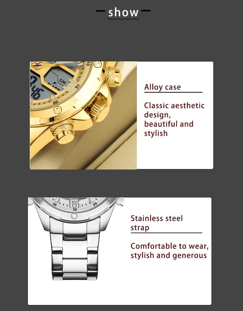 Men's Waterproof Luminous Quartz Analog-Digital Sport Watch