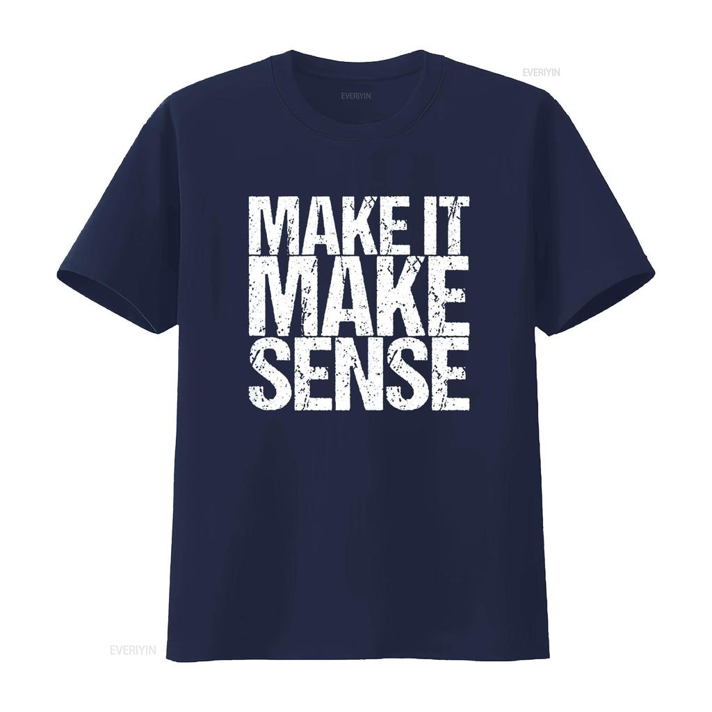 Make It Sense T Shirt Vintage Washed Breathable Top For Everyday Wear Homme Comfortable Soft Versatile Graphic Stylish