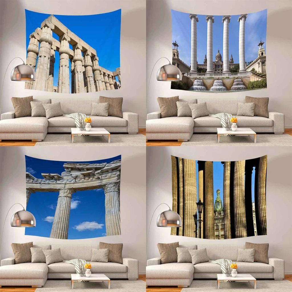 Architectural Relics Landscape Tapestry Office Living Room Decoration Home Wall Tapestry