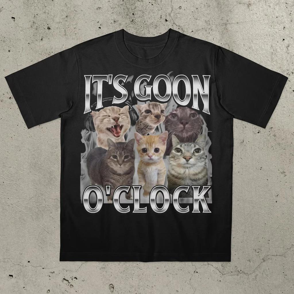 Ts Goon OClock Cat Shirt Funny Cat Shirt Ironic Cat Shirt Generation Z Shirt Gooning Shirt Goon Shirt Never Goon Shirt Tops