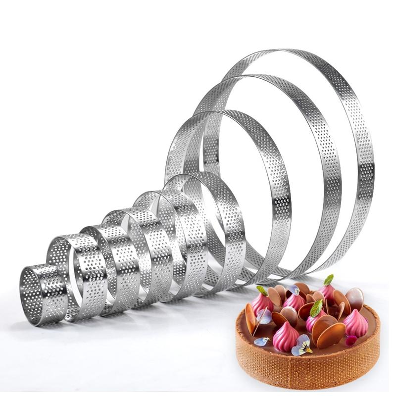 Perforated Mousse Ring Stainless Steel Cake Mould Round Baking Tools Decorating Molds Kitchen Accessories 9 Sizes Choose