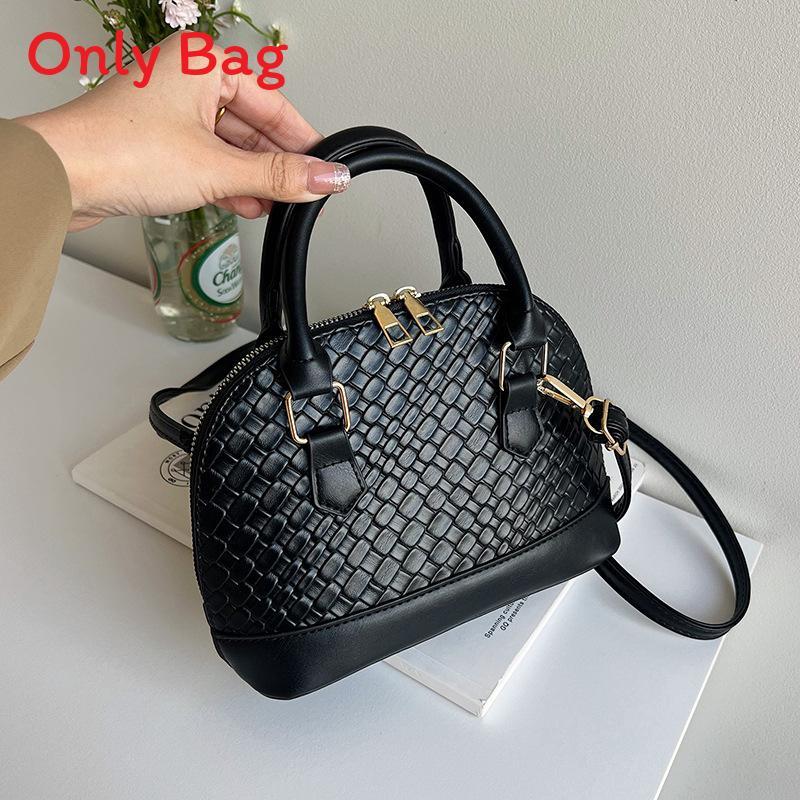 Fashionable Shell Bag With Inner Phone Pocket And Trendy Stitching For Women Black