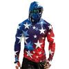 Men's Casual Raglan Sleeve Hooded Long Sleeve Sun Protection Shirt with Graphic Print Lightweight Breathable Fabric for Outdoor Activities