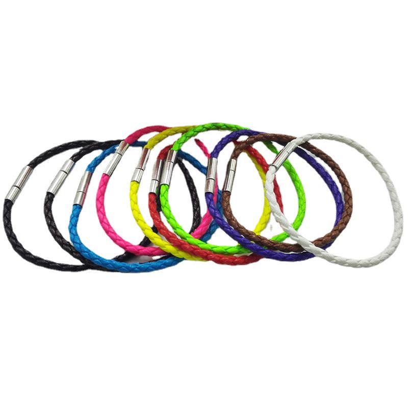 3MM Single Layer Braided Leather Couple Bracelet Gift