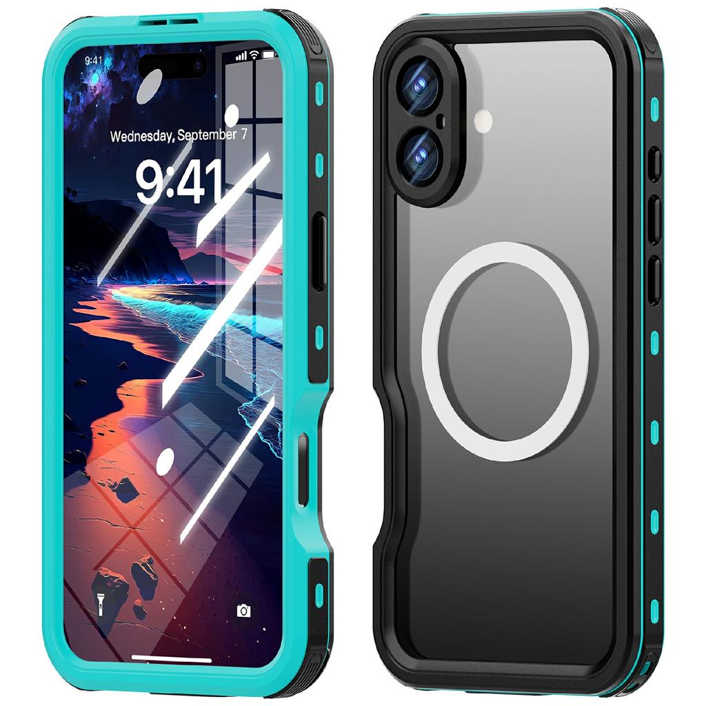 REDPEPPER D-UP Series For iPhone 16 Plus Case IP68 Waterproof Clear Back Panel Phone Cover Compatible with MagSafe