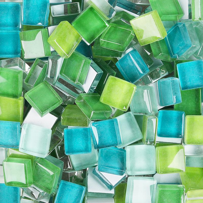 100g Glass Mosaic Tiles Colorful 1cm Square Mosaic Craft Materials for Children/Kids Multi Color Optional DIY Mosaic Stones Arte