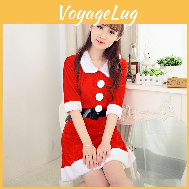 Stunning Women Santa Claus Christmas Costume Comfortable Fit With Flexible Sizing