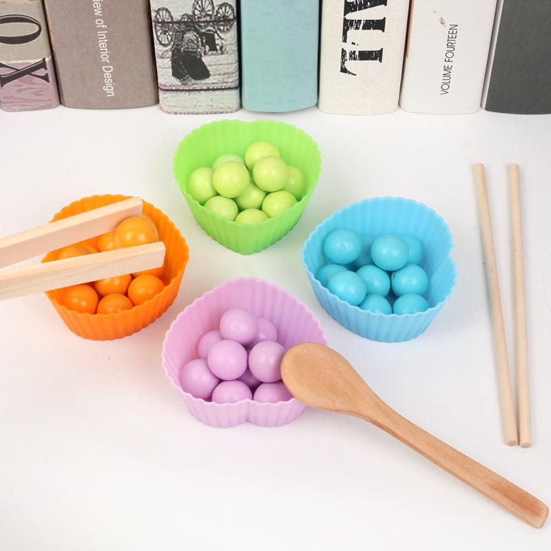 Children's concentration training clip beads ball marbles 3-6 years old boys and girls teaching aids parent-child interactive board game box
