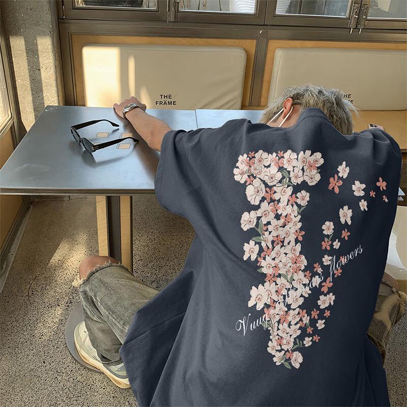 VUUG Floral Letter Print Short Sleeve T-Shirt M