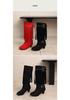 Women's High-Heel Suede Over-the-Knee Boots with Fringe, Pointed Toe, Large Size 45