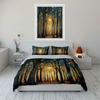 Glowing Forest with Swirls. Bedding Sets Duvet Cover Sets Duvet Covers Pillowcases(1 * Duvet Cover 2 * Pillowcases, Without Duvet Insert)